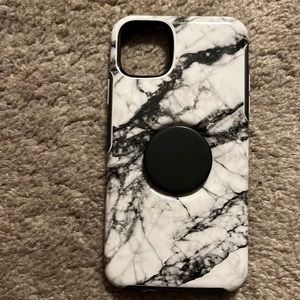 iPhone 11 Pro Max otter box marble case with pop socket